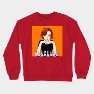 the amazing queen of the gambit in chess beth harmon Crewneck Sweatshirt